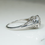 Deco Diamond Cluster in Lacy 18k White Gold Ring