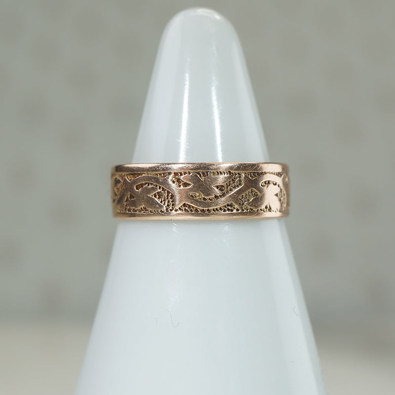 Twining Vines Engraved Gold Size 3.5 Cigar Band