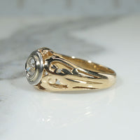 Opulent Art Nouveau Diamond Solitaire Ring