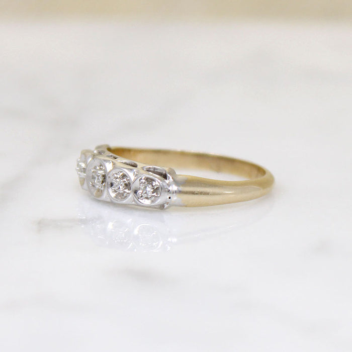 Cheerful Two-Tone Gold & Diamond New Old Stock Band