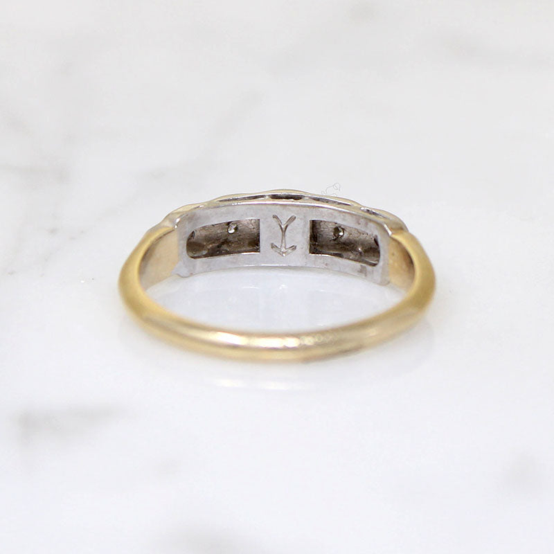 Cheerful Two-Tone Gold & Diamond New Old Stock Band