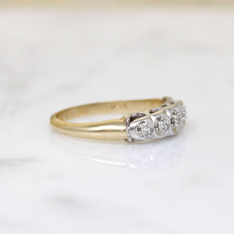 Cheerful Two-Tone Gold & Diamond New Old Stock Band