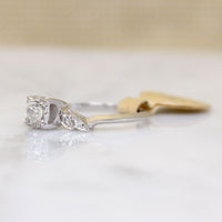 Asymmetric New Old Stock Old Mine Cut Diamond Engagement Ring