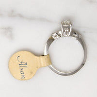 Asymmetric New Old Stock Old Mine Cut Diamond Engagement Ring