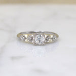 White Gold & Diamond Engagement Ring with Gold Accents