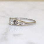 White Gold & Diamond Engagement Ring with Gold Accents