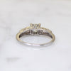 White Gold & Diamond Engagement Ring with Gold Accents