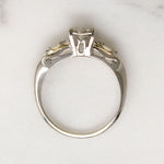 White Gold & Diamond Engagement Ring with Gold Accents