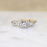 Sweet Old Mine Cut Diamond Engagement Ring in Pristine Condition