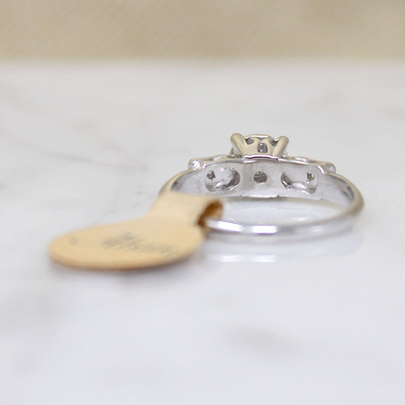 Sweet Old Mine Cut Diamond Engagement Ring in Pristine Condition