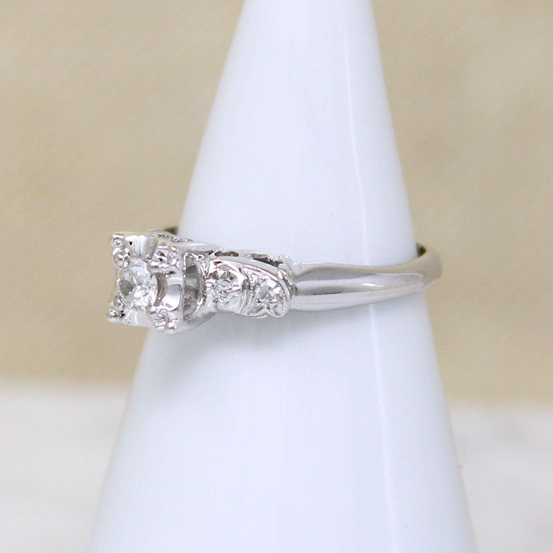 New With Tag 1940s Diamond Engagement Ring