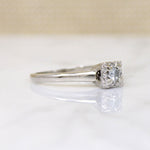 Architectural Diamond & White Gold Solitaire Ring