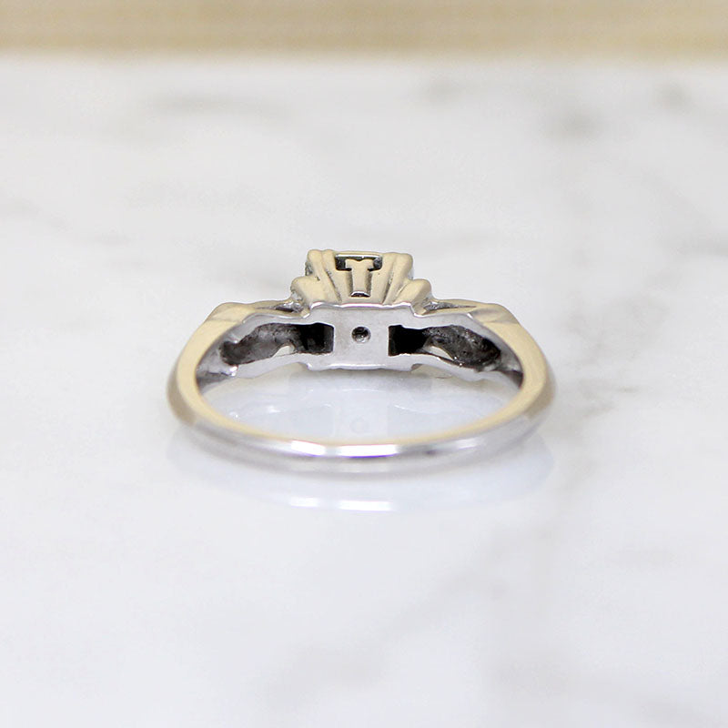 Crisp Sculpted White Gold & Diamond Engagement Ring