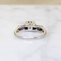 Crisp Sculpted White Gold & Diamond Engagement Ring