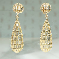 Pendulum Earrings in Woven 14k Gold