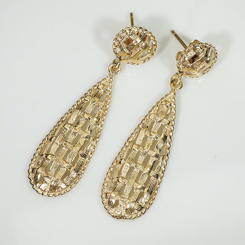Pendulum Earrings in Woven 14k Gold