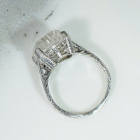 Art Deco Carved Rock Crystal & Filigree Ring