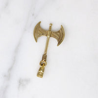 Barbarian Battle Axe 14k Gold Charm