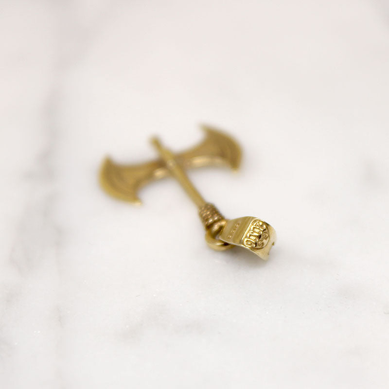Barbarian Battle Axe 14k Gold Charm