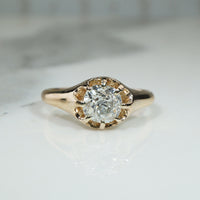 Chunky Old Mine Cut Diamond Belcher Solitaire