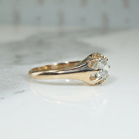 Chunky Old Mine Cut Diamond Belcher Solitaire