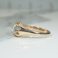 Chunky Old Mine Cut Diamond Belcher Solitaire
