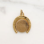 Horseshoe Framed 14k Gold Spinner Charm