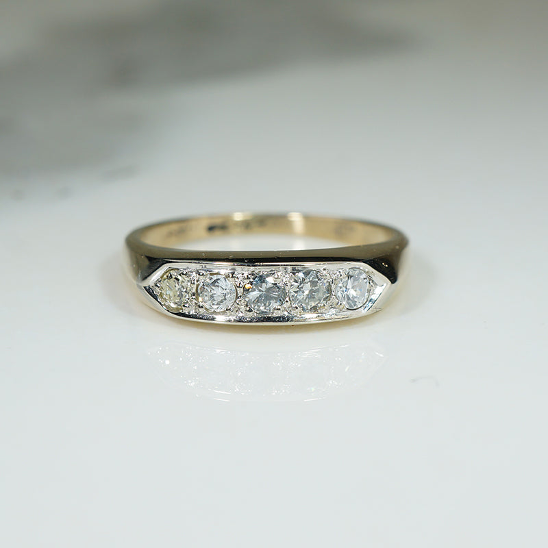 Sleek Two-Tone Gold Diamond Band