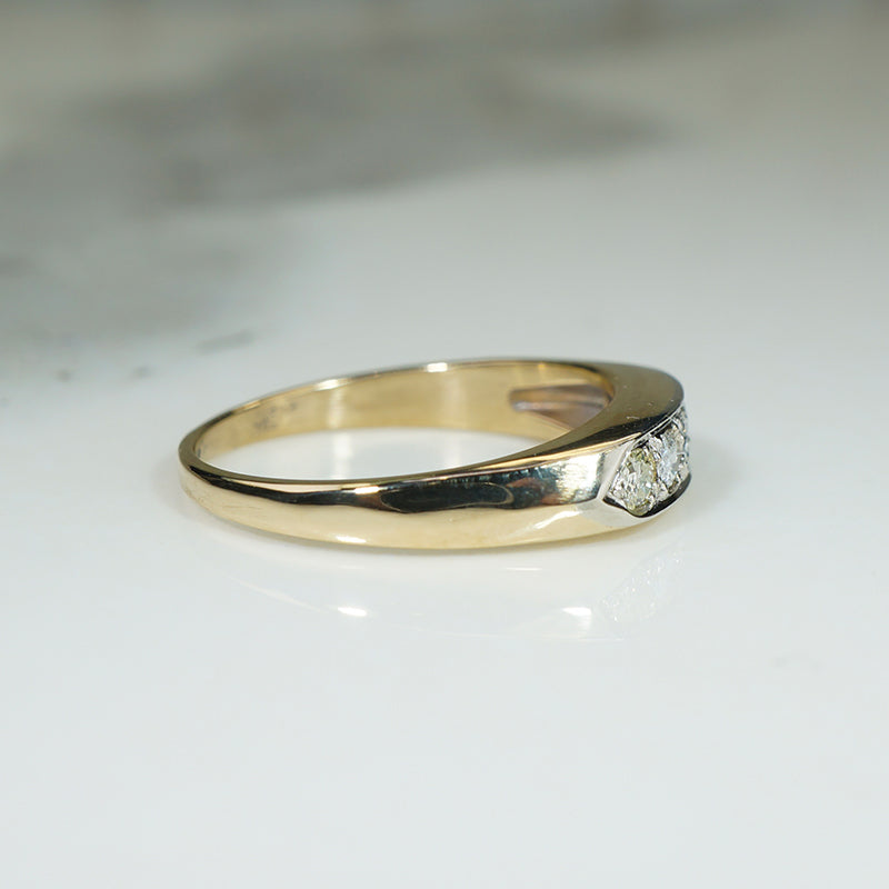 Sleek Two-Tone Gold Diamond Band