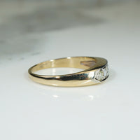 Sleek Two-Tone Gold Diamond Band