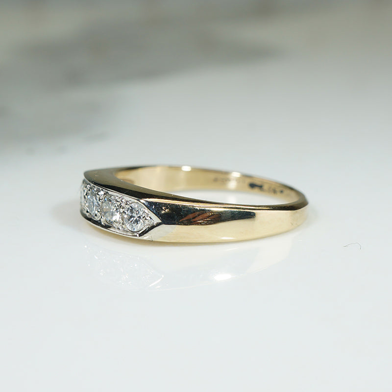 Sleek Two-Tone Gold Diamond Band