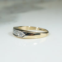 Sleek Two-Tone Gold Diamond Band