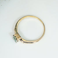 Lovely Emerald in Engraved Solitaire Ring