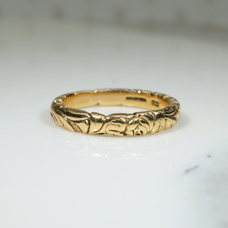 Beautiful 18k Gold Rose Vine Band by Caldwell