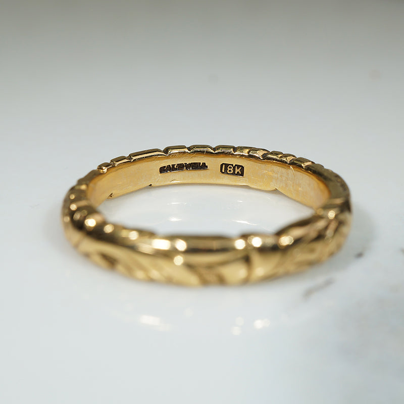 Beautiful 18k Gold Rose Vine Band by Caldwell