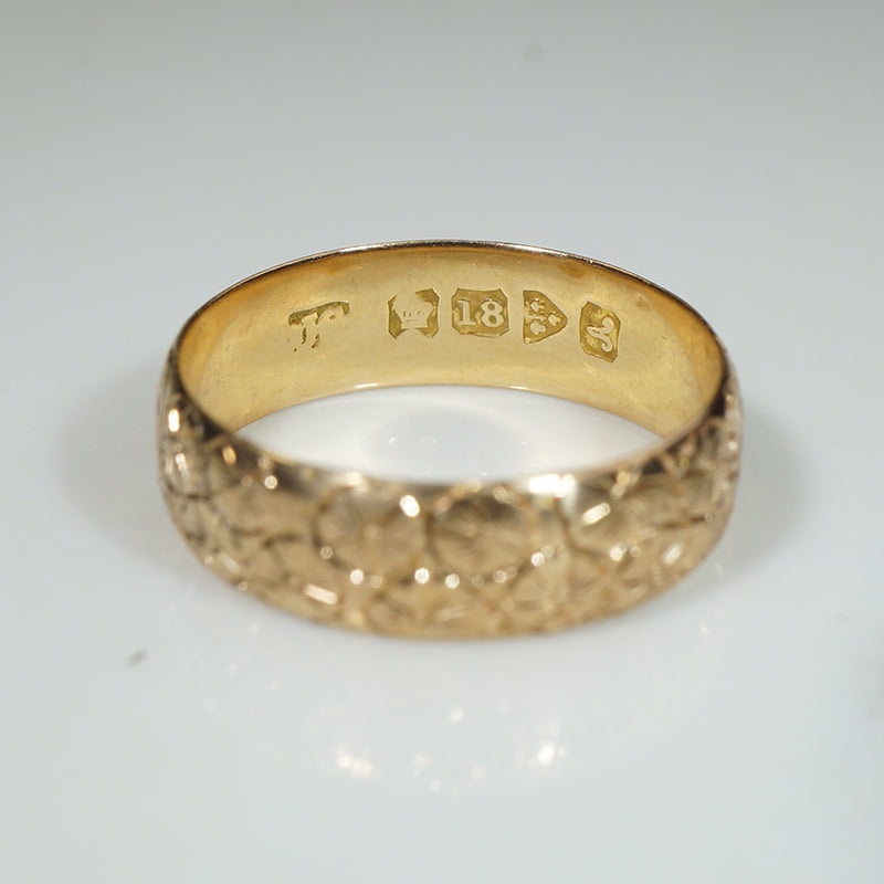 Lily Pad 18k Gold Wedding Band