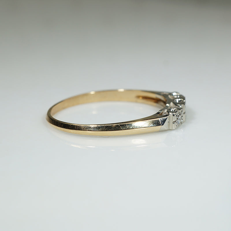 2-Tone 14k Gold Diamond Band