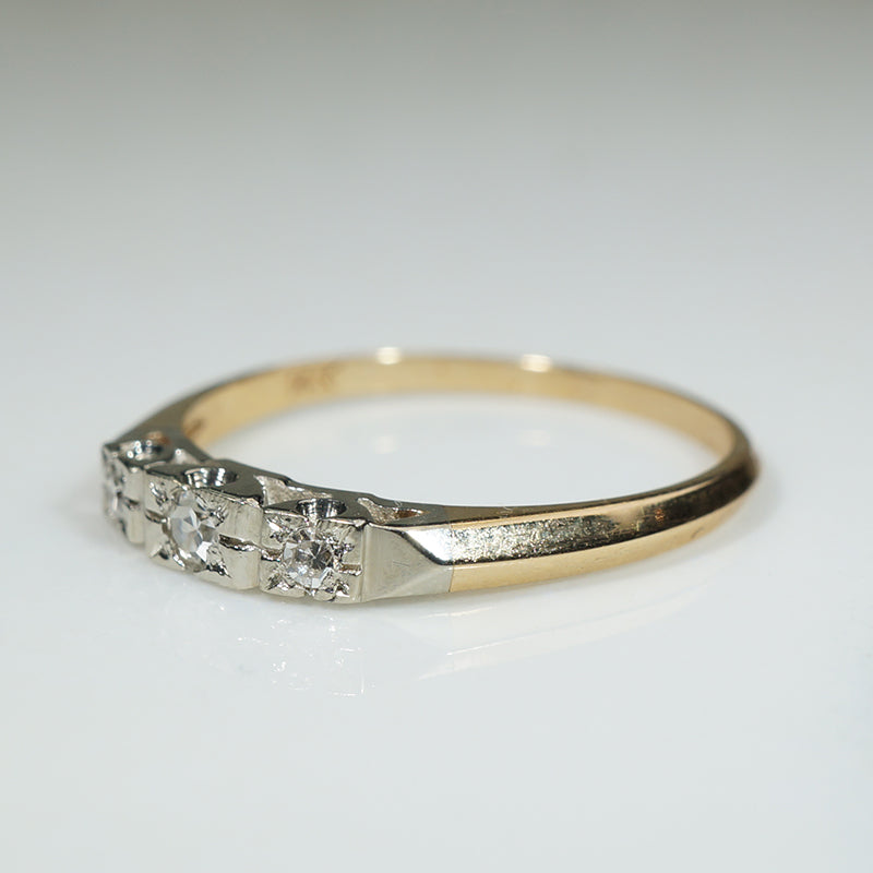 2-Tone 14k Gold Diamond Band