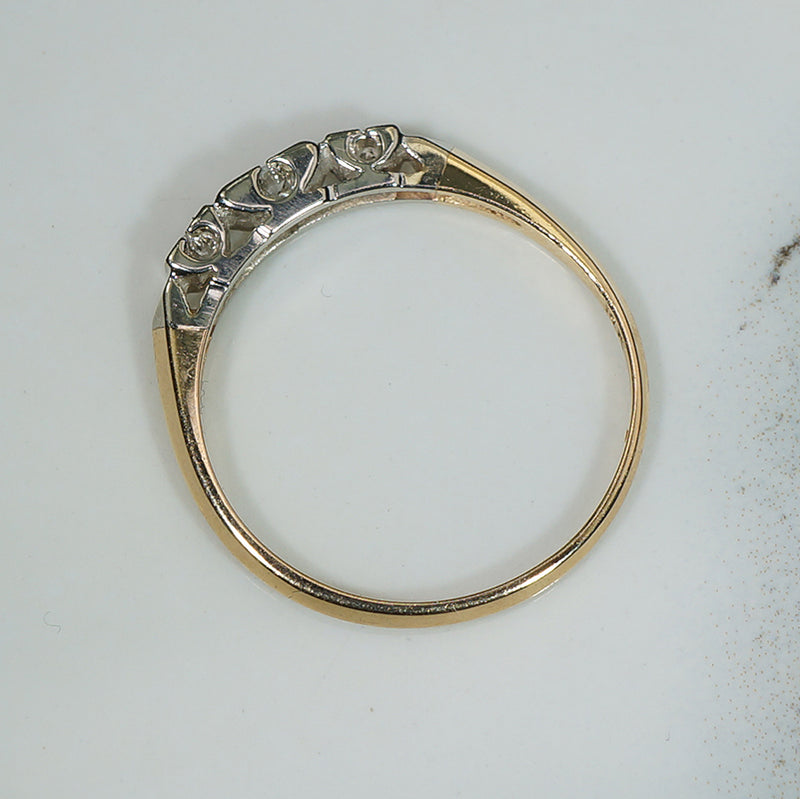 2-Tone 14k Gold Diamond Band