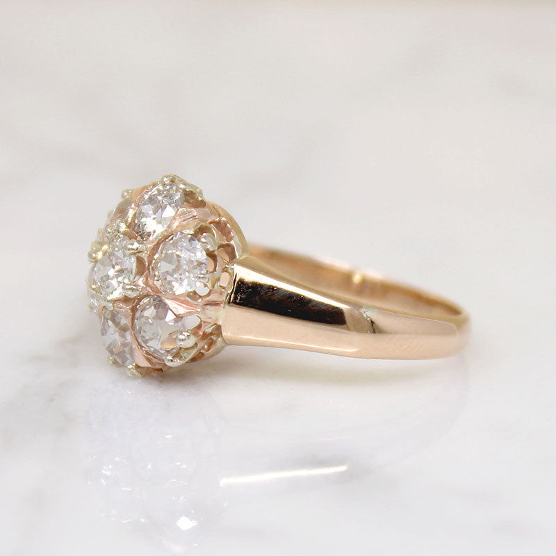 Luscious Victorian Diamond Cluster Ring