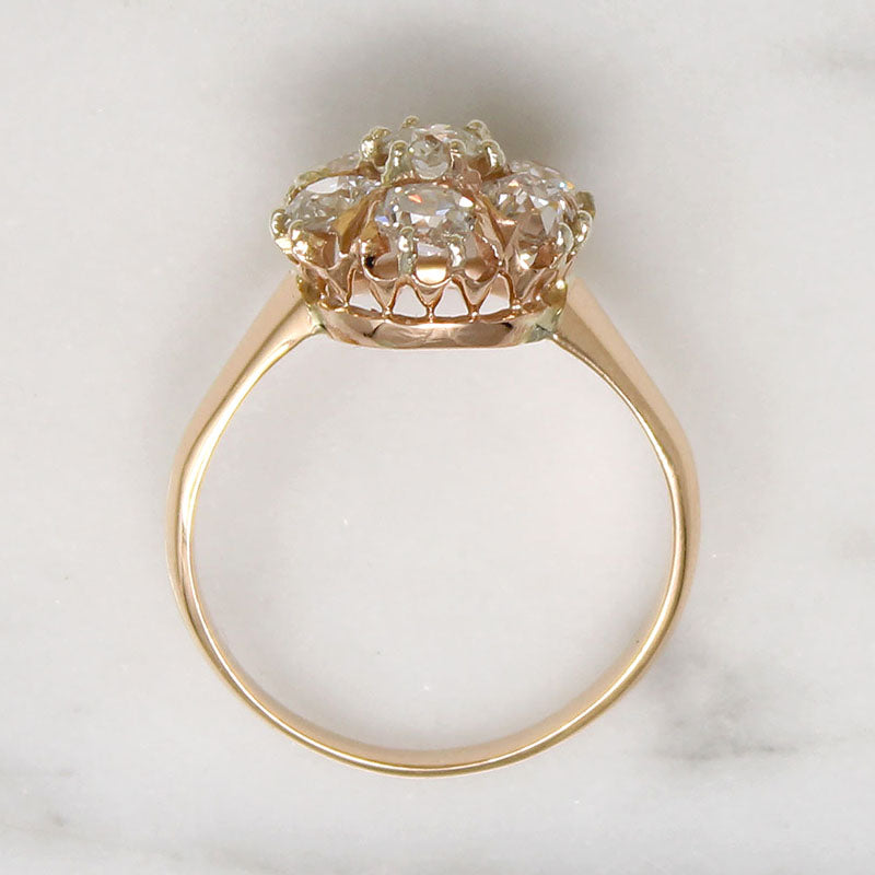 Luscious Victorian Diamond Cluster Ring