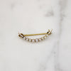 Petite Pearl & Gold Crescent Moon Pin