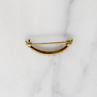 Petite Pearl & Gold Crescent Moon Pin