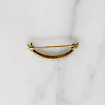 Petite Pearl & Gold Crescent Moon Pin