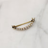 Petite Pearl & Gold Crescent Moon Pin