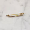 Graceful Pearl-Set Gold Crescent Moon Brooch 
