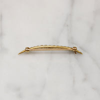 Graceful Pearl-Set Gold Crescent Moon Brooch 