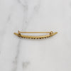 Graceful Pearl-Set Gold Crescent Moon Brooch 