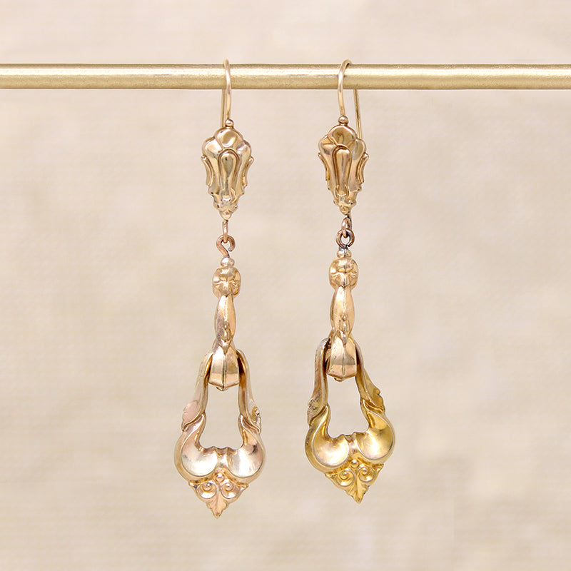 Fabulous Long Linked Victorian Earrings