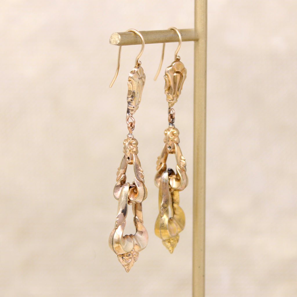 Fabulous Long Linked Victorian Earrings
